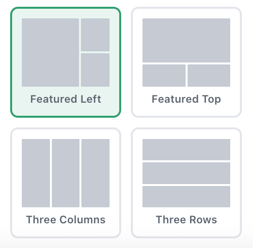 Layout options for combining images side by side, vertically, or in a grid.